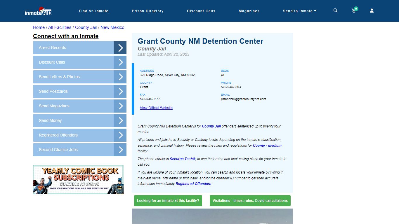 Grant County NM Detention Center - Inmate Locator - Silver City, NM