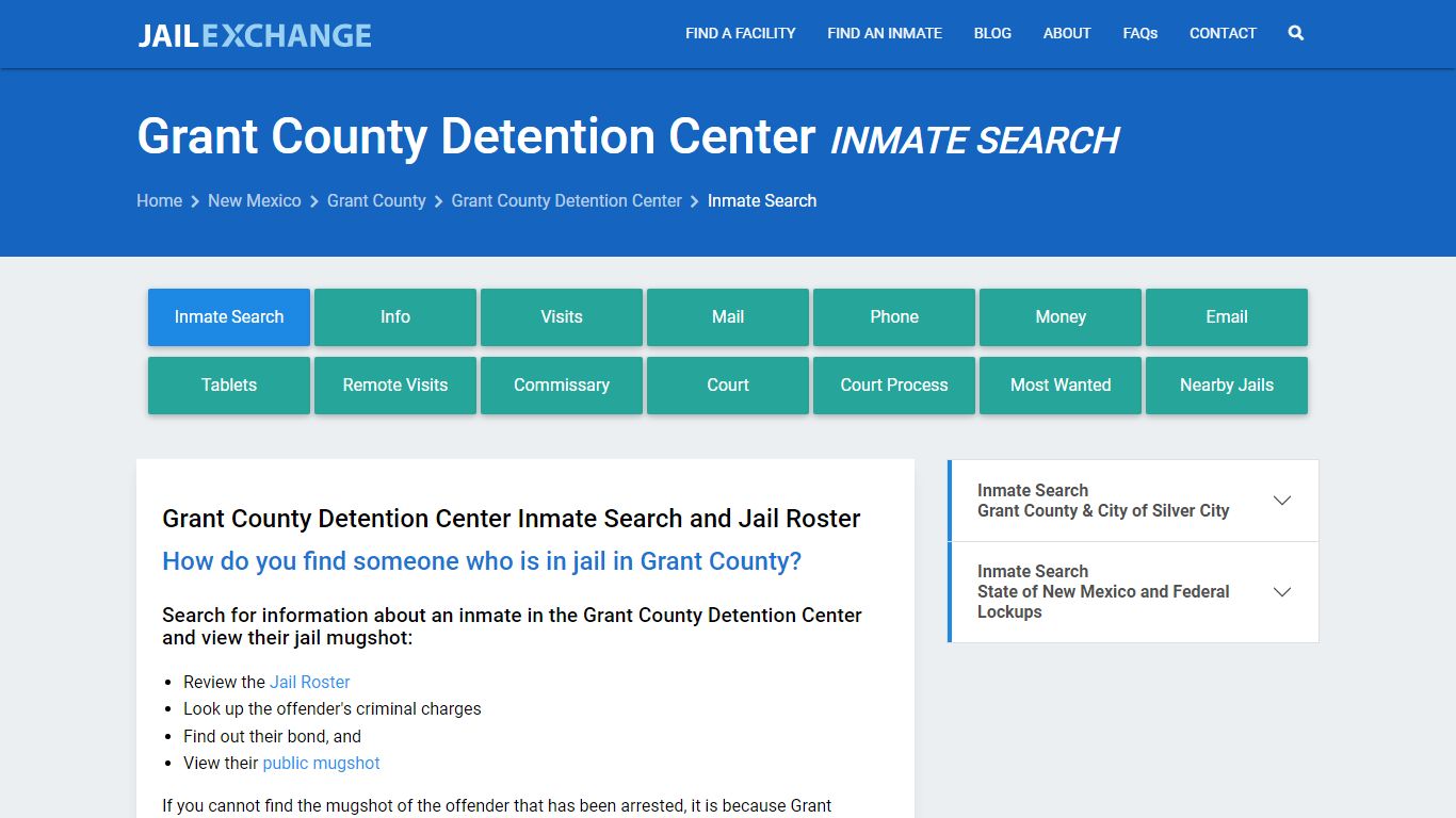 Grant County Detention Center Inmate Search - Jail Exchange